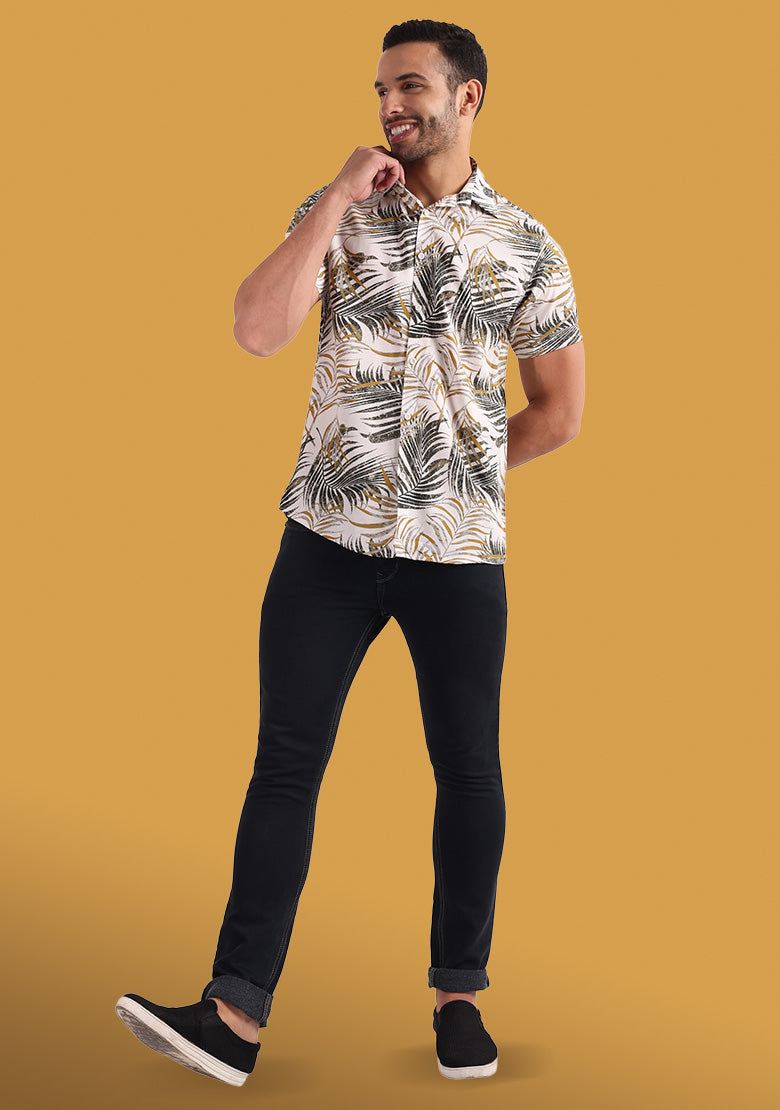 TerraDesi Golden Palm Breeze Viscose Rayon Shirt Main image