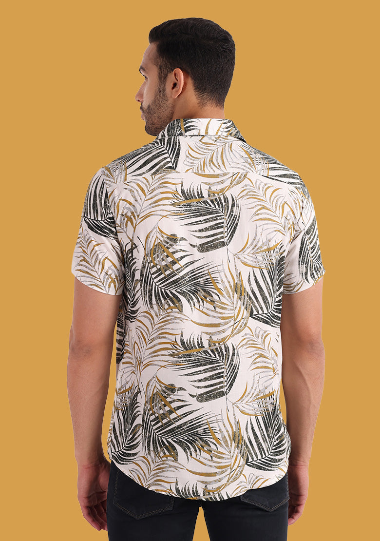 TerraDesi Golden Palm Breeze Viscose Rayon Shirt