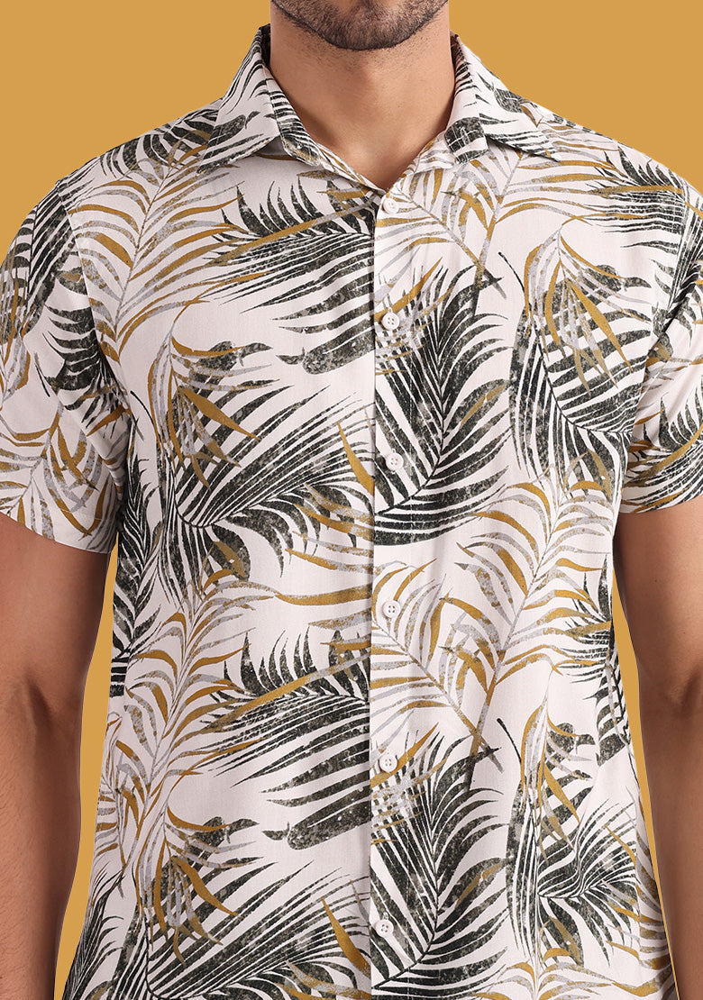 TerraDesi Golden Palm Breeze Viscose Rayon Shirt