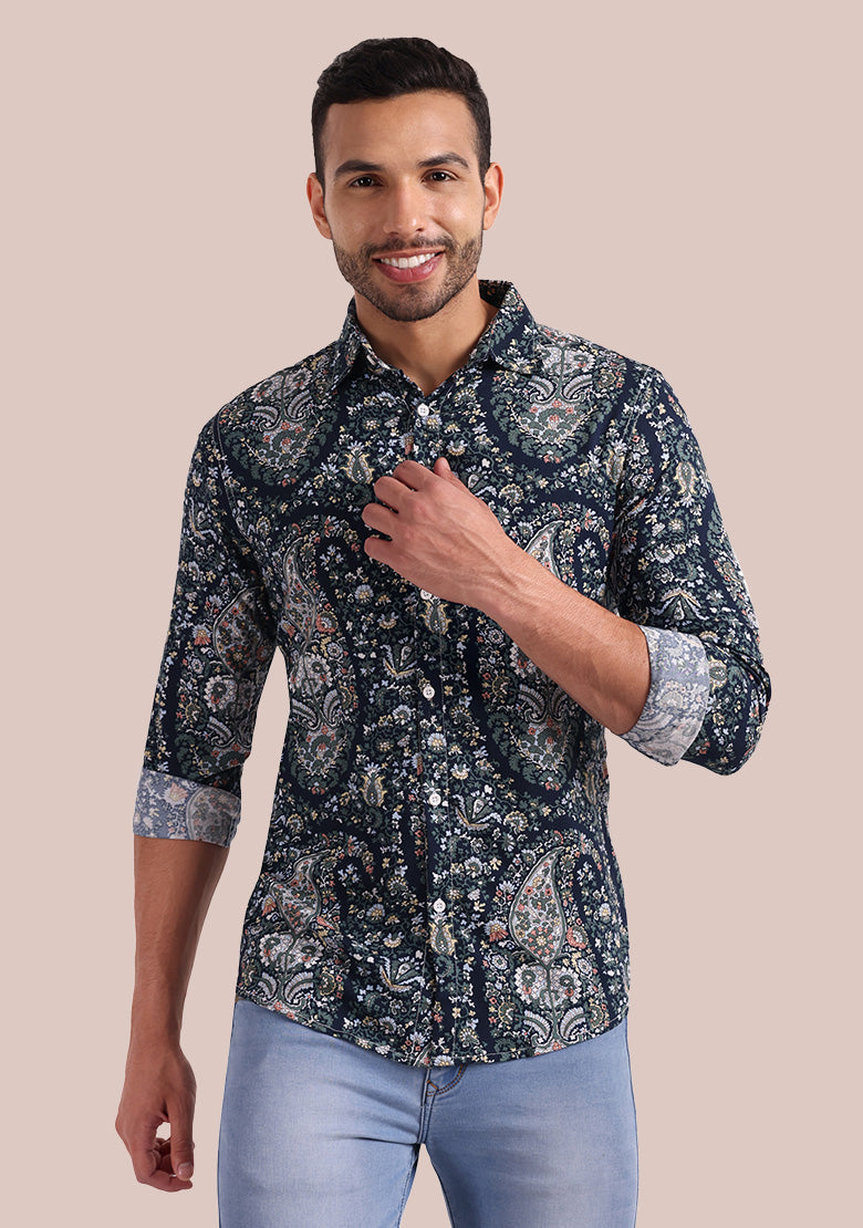 TerraDesi Midnight Garden Paisley Long Sleeve Shirt Secondary image