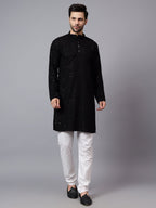 TerraDesi Regal Ruby Chikankari Sequined Triangle Embroidered Kurta Pajama Set