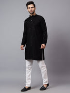 TerraDesi Regal Ruby Chikankari Sequined Triangle Embroidered Kurta Pajama Set