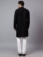 TerraDesi Regal Ruby Chikankari Sequined Triangle Embroidered Kurta Pajama Set