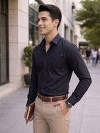 TerraDesi Urban Crest Printed Cotton Shirt for Men