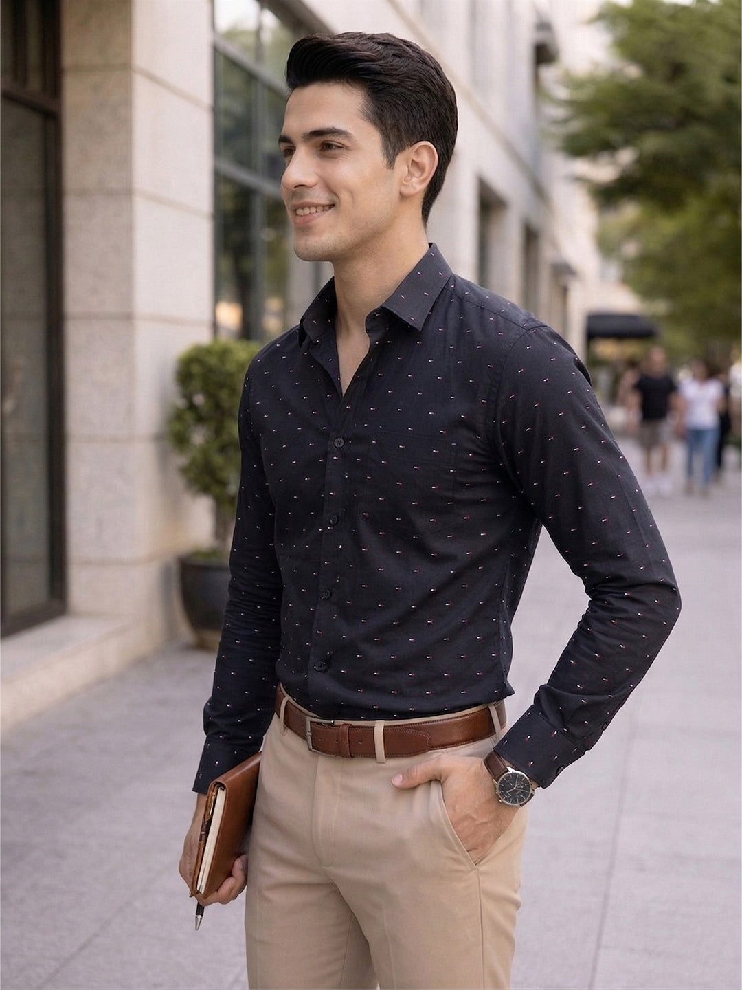TerraDesi Urban Crest Printed Cotton Shirt for Men