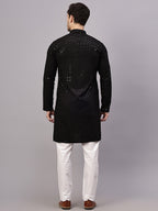 TerraDesi Golden Radiance Chikankari Sequined Kurta Pajama Set