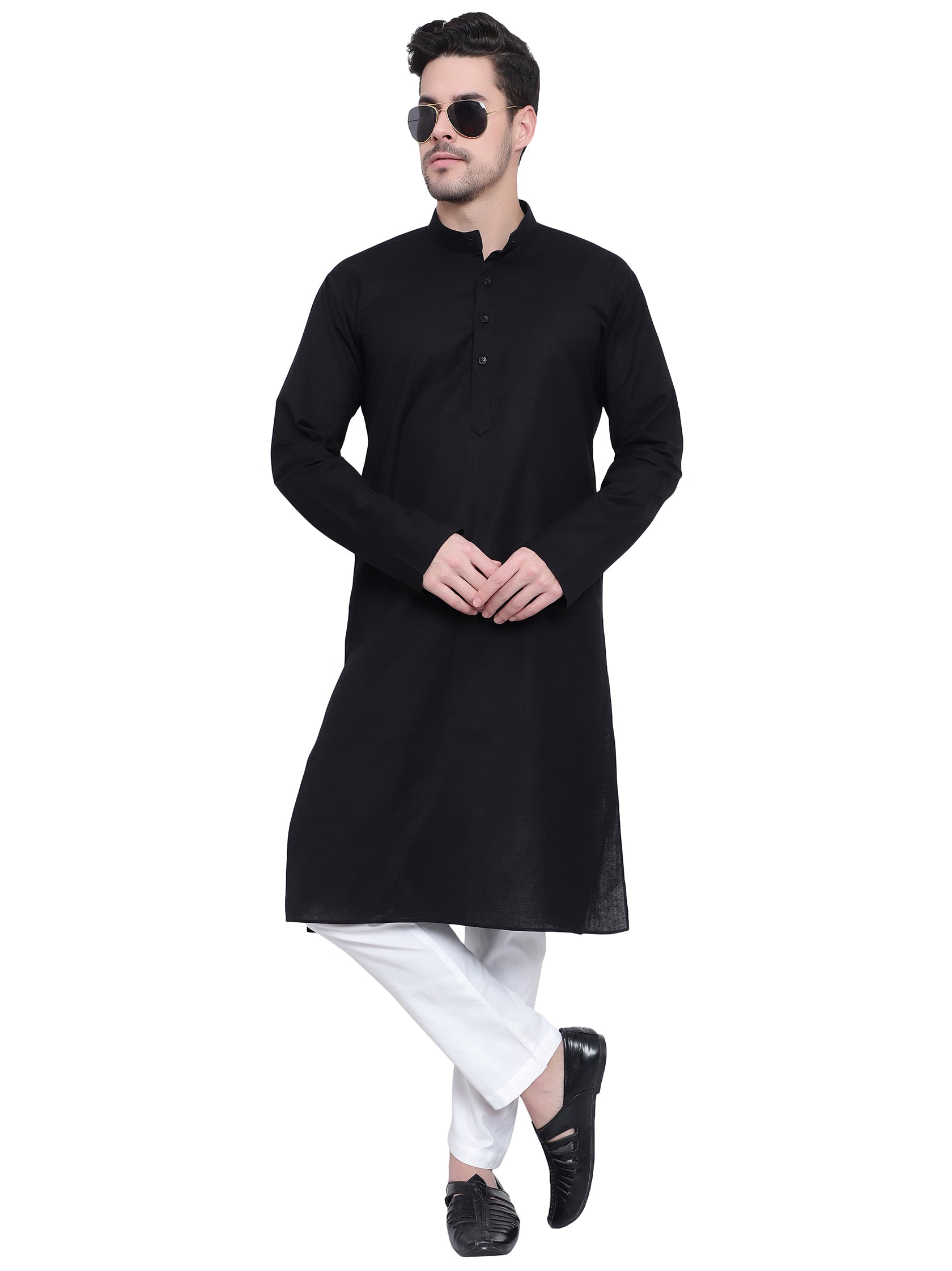 TerraDesi Saffron Heritage Cotton Kurta Pajama Set for Men