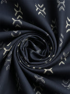 TerraDesi Midnight Black Printed Cotton Kurta for Men | Mandarin Collar Modern Ethnic Kurta