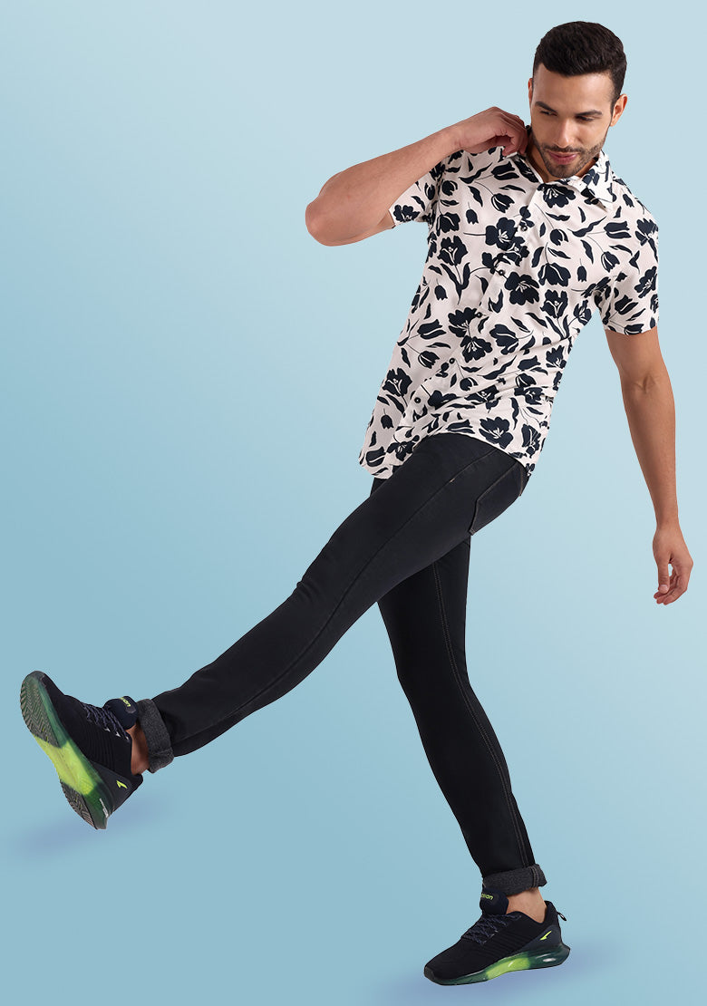 TerraDesi Midnight Floral Bloom Viscose Rayon Shirt Main image