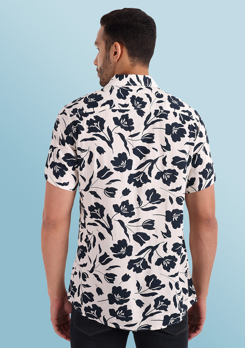 TerraDesi Midnight Floral Bloom Viscose Rayon Shirt