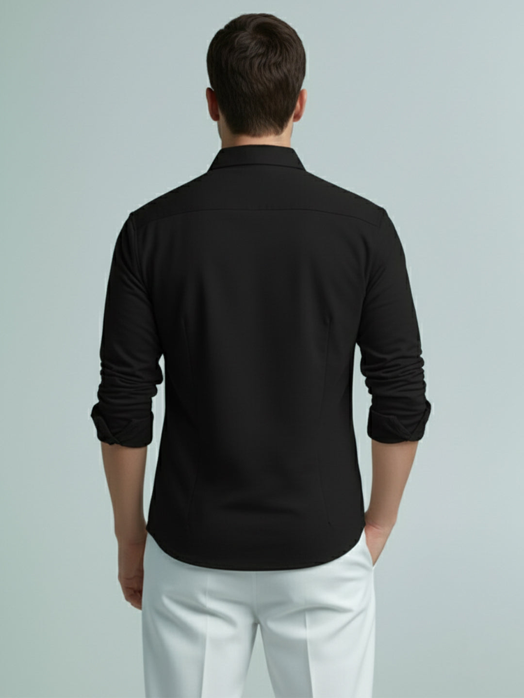 TerraDesi Onyx Midnight Solid Cotton Short Kurta Secondary image