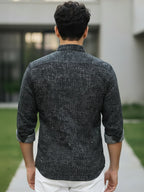 TerraDesi Charcoal Crosshatch Artisan Cotton Shirt