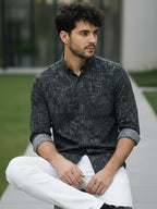 TerraDesi Charcoal Crosshatch Artisan Cotton Shirt