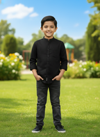 TerraDesi Junior Alabaster Grace Solid Mandarin Shirt