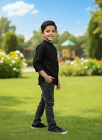 TerraDesi Junior Alabaster Grace Solid Mandarin Shirt
