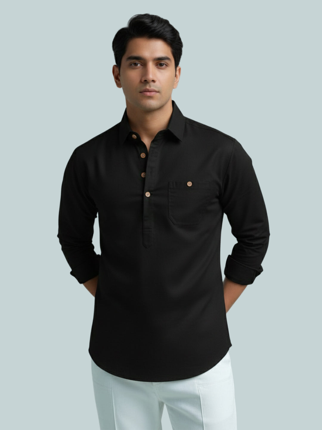 TerraDesi Breathable Cotton Short Kurta – Timeless Men's Style (SE83)