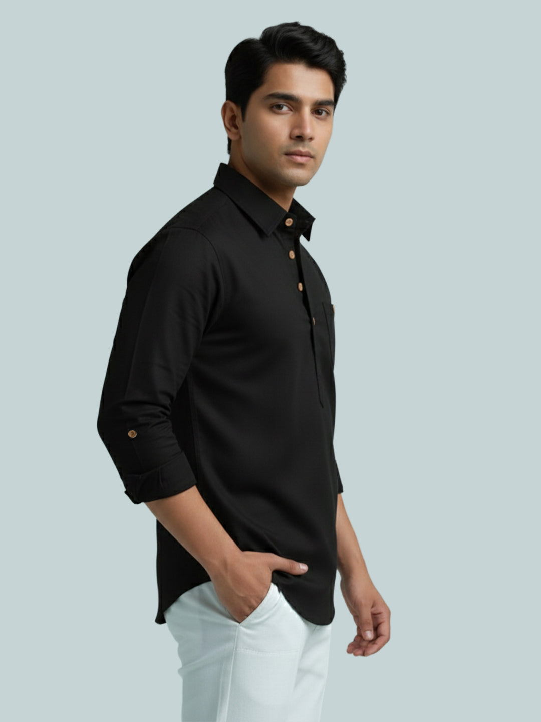 TerraDesi Breathable Cotton Short Kurta – Timeless Men's Style (SE83)