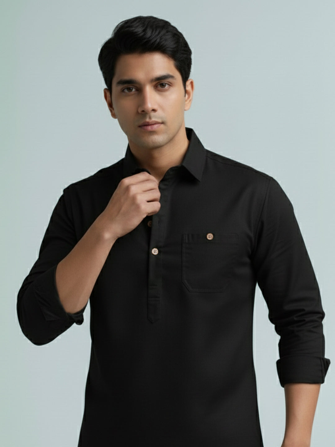 TerraDesi Breathable Cotton Short Kurta – Timeless Men's Style (SE83)