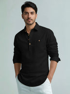 TerraDesi Men's Premium Cotton Short Kurta – Modern Ethnic Essential (SE82)