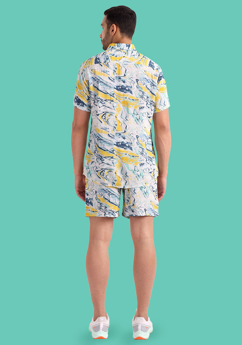 TerraDesi Azure Marble Swirl Viscose Co-Ord Set