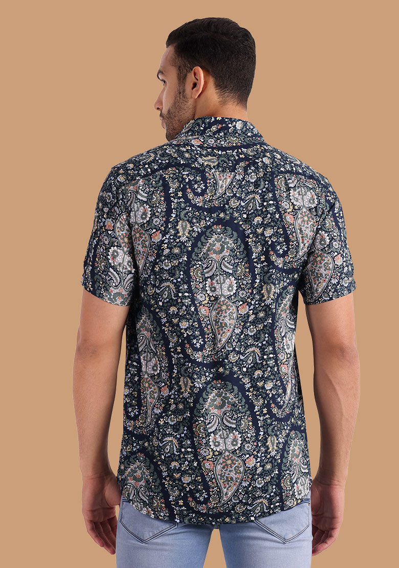 TerraDesi Midnight Paisley Heritage Rayon Shirt