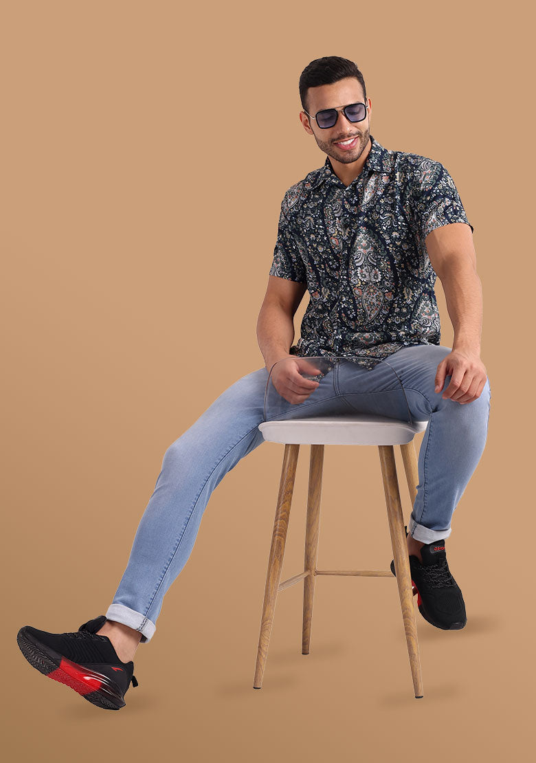 TerraDesi Midnight Paisley Heritage Rayon Shirt