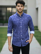 TerraDesi Charcoal Crosshatch Artisan Cotton Shirt