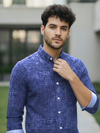 TerraDesi Charcoal Crosshatch Artisan Cotton Shirt