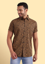TerraDesi Wild Tan Leopard Print Shirt – Bold Statement Casual Wear