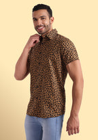 TerraDesi Wild Tan Leopard Print Shirt – Bold Statement Casual Wear