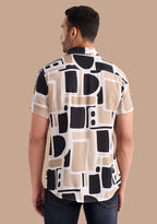 TerraDesi Urban Nomad Geometric Block Print Viscose Shirt