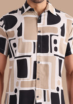 TerraDesi Urban Nomad Geometric Block Print Viscose Shirt