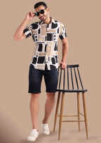 TerraDesi Urban Nomad Geometric Block Print Viscose Shirt