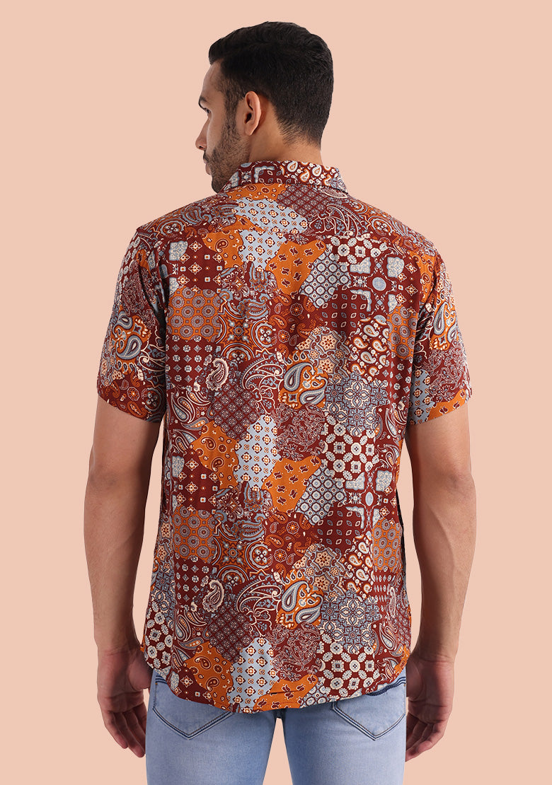 TerraDesi Heritage Patchwork Paisley Viscose Rayon Shirt