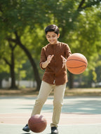 TerraDesi Junior Alabaster Grace Solid Mandarin Shirt
