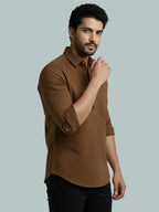 TerraDesi Men's Solid Cotton Short Kurta | Casual Full Sleeve Regular Fit (SE89)