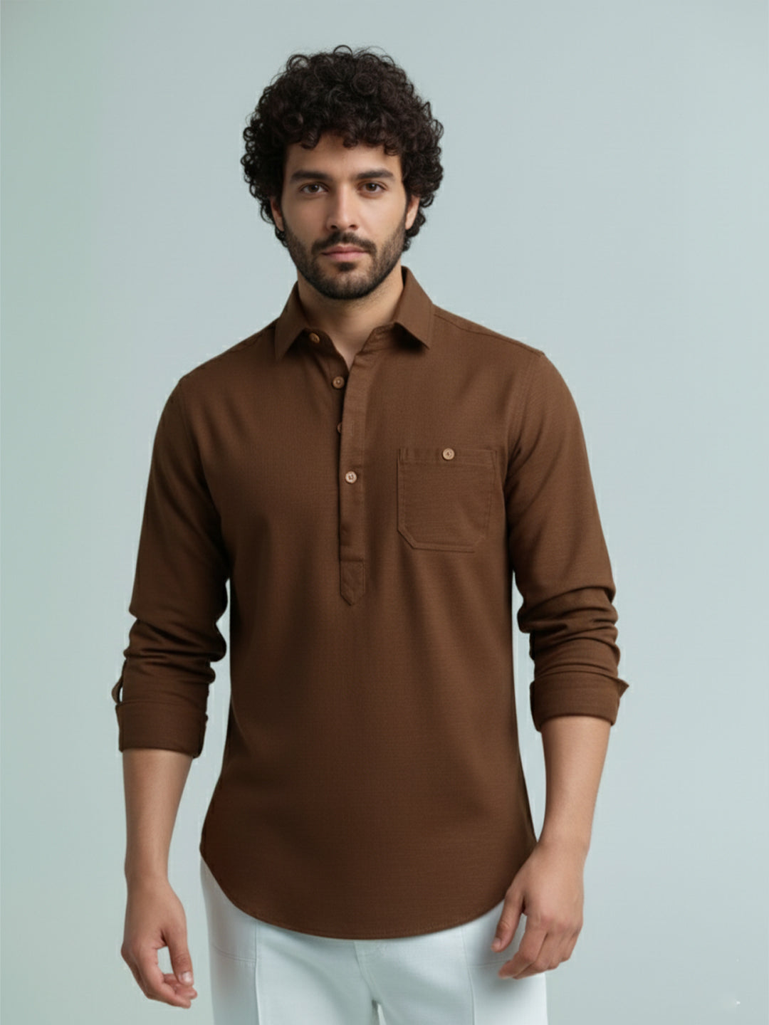 TerraDesi Modern Cotton Kurta for Men – Casual Ethnic Essential (SE86)