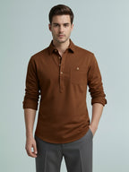 TerraDesi Onyx Midnight Solid Cotton Short Kurta