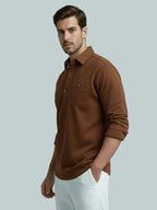TerraDesi Men's Solid Cotton Short Kurta – Smart Everyday Style (SE88)