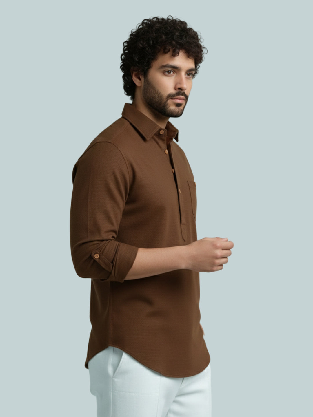 TerraDesi Modern Cotton Kurta for Men – Casual Ethnic Essential (SE86)