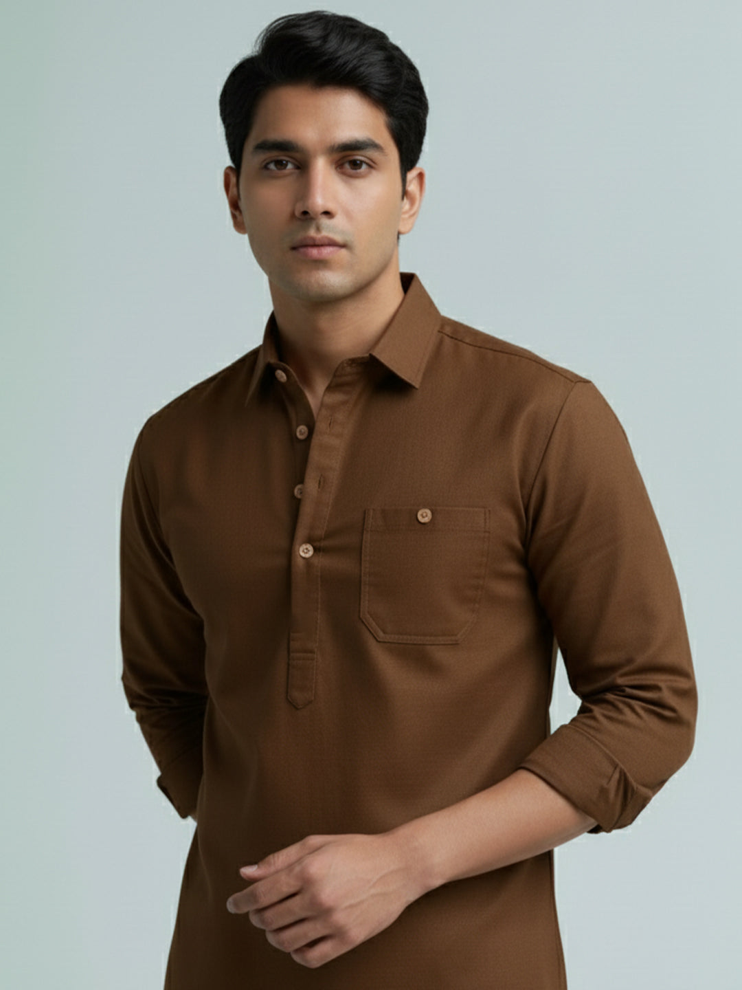 TerraDesi Breathable Cotton Short Kurta – Timeless Men's Style (SE83)