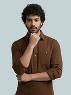 TerraDesi Modern Cotton Kurta for Men – Casual Ethnic Essential (SE86)