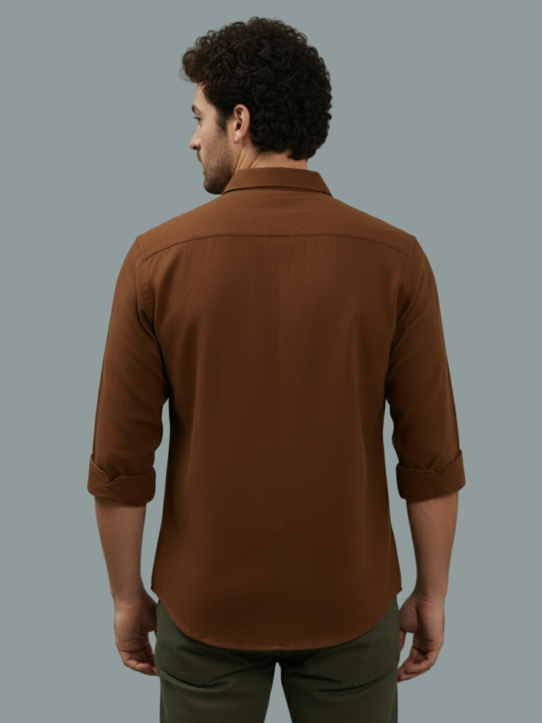 TerraDesi Onyx Stealth Solid Cotton Blend Formal Shirt