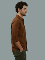 TerraDesi Onyx Stealth Solid Cotton Blend Formal Shirt