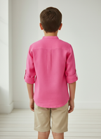 TerraDesi Junior Mint Serenity Solid Cotton Short Kurta