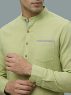 TerraDesi Men's Casual Regular Fit Full Sleeve Pocket Contrast Kurta (SE119)