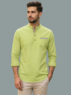 TerraDesi Men's Regular Fit Cotton Mandarin Collar Kurta (SE120)