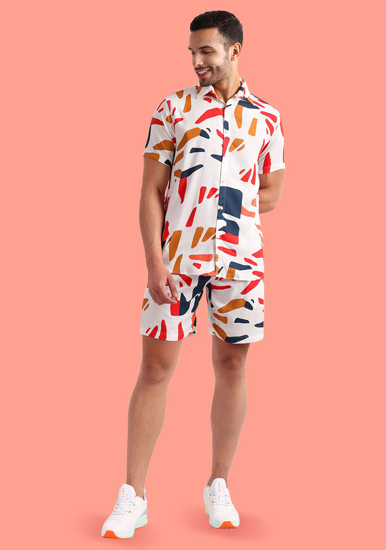 TerraDesi Abstract Horizon Multicolour Viscose Co-Ord Set Secondary image
