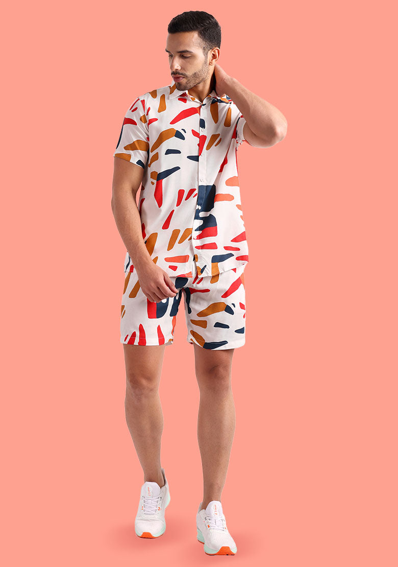 TerraDesi Abstract Horizon Multicolour Viscose Co-Ord Set