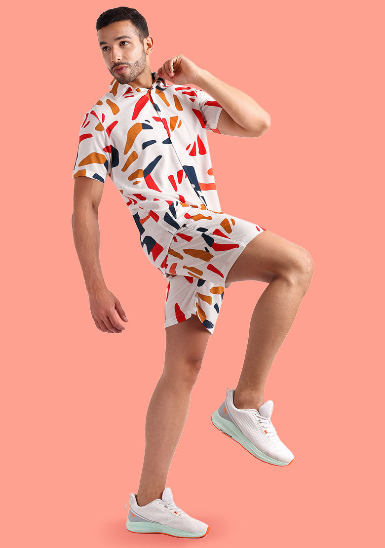 TerraDesi Abstract Horizon Multicolour Viscose Co-Ord Set
